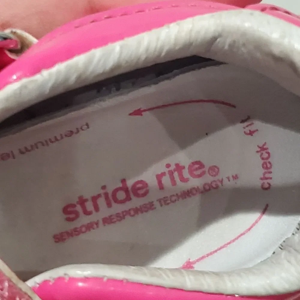Baby Girl Stride Rite Shoes Size 4M Pink and Silver Baby Shoes Barely Used